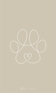 a dog's paw with a heart in the middle on a light brown background