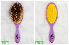 How To Clean Any Kind Of Hairbrush (And Why You Need To) · Jillee Diy Hairbrush Cleaner, How To Clean Wet Brush, How To Clean Your Brush, Clean Brushes Hair, How To Clean Hair Brushes, Hairbrush Cleaning, Diy Hygiene, Adulting Tips