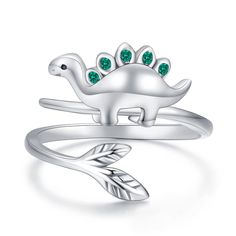 PRICES MAY VARY. Women's Dinosaur Ring: The powerful dinosaur also has a cute side, let our little stegosaurus take you through the Dinosaur world! Sterling Silver Rings for Women: The dinosaur ring is made of 925 sterling silver，Nickel free, lead free,hypoallergenic,suitable for long time wear. Adjustable Ring Size: The girls ring is designed to fit the following sizes: US 7-9.The size can be adjusted by gently squeezing or pulling apart. Dinosaur Jewelry Gift:It is perfect if you are looking f Cute Dinosaur Rings, Dinasour Rings, Adjustable Silver Novelty Ring, Novelty Silver Ring Jewelry, Adjustable Themed Silver Rings, Themed Silver Ring Jewelry, Adjustable Silver Novelty Jewelry, Novelty Dinosaur Print Jewelry Gift, Dinosaur Rings