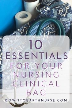 the top 10 essentials for your nursing bag with text overlay that reads, 10 essentials for your nursing bag