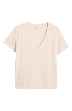 Fall for the slouchy fit of this oversized drop-shoulder T-shirt made from pure cotton. 26" length (size Medium) V-neck Short sleeves 100% cotton Machine wash, tumble dry Imported Spring Oversized V-neck T-shirt, Relaxed Fit Cotton V-neck Top For Loungewear, Cotton Relaxed Fit V-neck Top For Loungewear, Relaxed Fit Cotton V-neck Top With Short Sleeves, Relaxed Fit V-neck Graphic Tee, Summer Cotton V-neck Top With Relaxed Fit, Basic Cotton V-neck Top For Summer, Spring V-neck T-shirt For Loungewear, Summer V-neck Loungewear T-shirt