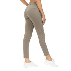 Khaki High Waist Jogging Pant with Pockets High Stretch Casual Pants For Outdoor Activities, High Stretch Casual Pants For Outdoor, Casual High-stretch Bottoms For Outdoor Activities, Casual Leggings For Outdoor Activities, Casual High-stretch Leggings For Outdoor Activities, Casual High Stretch Leggings For Outdoor Activities, High Stretch Casual Leggings For Outdoor Activities, Sporty Khaki Pants For Sports, Sporty Khaki Trousers