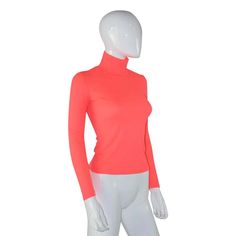 FREE SHIPPING 2019 Neon Green Spring Tees T-shirt Women Tops Fashion Solid Green Red Regular Long Sleeve Casual Women T-shirts Top Blusas Female JKP1510 Fitted Red T-shirt For Fall, Pink Turtleneck Tops, Trendy Turtleneck Top In Solid Color, Fitted Orange Solid Color Top, Red Stretch T-shirt For Fall, Red Fitted Turtleneck Top, Pink Stretch T-shirt For Fall, Trendy Red Stretch Tops, Trendy Stretch Red Tops