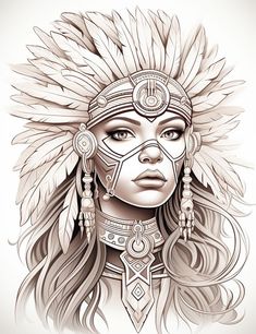 Aztec Drawing, Aztec Tattoo Designs, Native American Tattoos, Native Tattoos, Aztec Tattoo