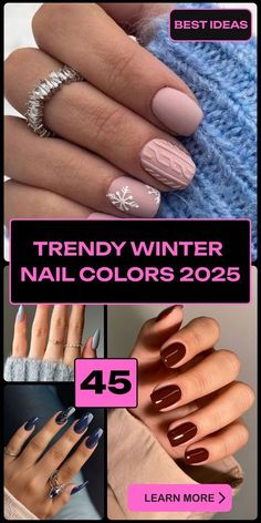 Nail Colors Winter, Trendy Winter, Winter Nails, Fashion Nails, Nail Colors, Color