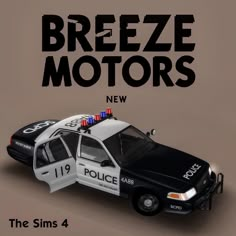 a police car with the words breezeze motors on it's top and bottom