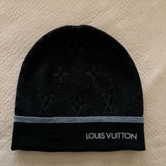 Brand New. Never Worn. No Defects, Holes, Rips, Tears. Designer Black Cap, Modern Black Winter Hat, Designer Black Winter Hat, Luxury Black Adjustable Hats, Elegant Black Beanie Hat, Boy Best Friend Gifts, Louis Vuitton Bucket Hat, Beenie Hat, Louis Vuitton Hat