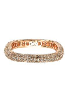 - 14K rose gold plated sterling silver pave CZ square stackable eternity band- Approx. 3mm band width - Imported 14K rose gold plated sterling silver, cubic zirconia Luxury Rectangular Diamond Ring With Vs Clarity, Stackable Rose Gold Cubic Zirconia Diamond Ring, Rose Gold Cubic Zirconia Stackable Diamond Ring, Luxury Rose Gold Cushion Cut Jewelry, Luxury Rose Gold Eternity Band For Formal Occasions, Luxury Rose Gold Square Cut Ring, Luxury Rose Gold Rectangular Jewelry, Luxury Stackable Rose Gold Diamond Ring, Luxury Rose Gold Stackable Diamond Ring