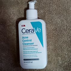 Cerave Acne Cleanser (1) Acne Control Cleanser (8 Fl Oz) Exp 8/24 Cerave Acne Control Cleanser, Skincare Cerave, Summer Glowup, Mario Badescu Drying Lotion, Cerave Skincare, Acne Body Wash, Freckle Cream, Clinique Acne Solutions, Acne Cleanser