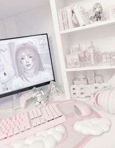 kawaii the sims 4 ♡ | @/d0llyshiina Sims Kawaii, Sims 4 Kawaii Cc, Pink Setup, Soft Room, Angel Heaven, Pc Setups, Dream Life House