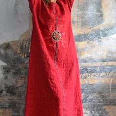 Red Sun. Linen Designer Dress.hand Embroidered Linen - Etsy.de Traditional Linen Summer Dress, Traditional Summer Linen Dress, Red Bohemian Linen Dress, Red Linen Bohemian Dress, Festival Linen Dress, Handmade Red Summer Dresses, Embroidered Linen Dress, Dress Bohemian, Red Sun