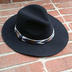 Nwt Rampage Black Felt Fedora Hat With Multi Colored Woven Chevron Hatband, Ladies One Size, Inner Circumference Size: 21.5", Black Polyester Felt Exterior, Menswear Detailed Styling, Unique Woven Variations Of Brown & Blue With Cream 1"Wide Chevron Hatband, Bow Tuck On Rightside, 2.75"-3"Wide Brim, Adjustable Interior Ties For Great Fit, 14"Long Front To Back X 12.50"Wide Side To Side X 4.5"Deep Hat Top, Imported Bohemian Black Cap Hat, Bohemian Black Cap, Casual Black Fedora For Festivals, Black Hat Bands For Fall Festivals, Black Adjustable Felt Cap, Black Bohemian Felt Hat One Size, Black Bohemian Fedora One Size Fits Most, Casual Black Hat Band For Festivals, Bohemian Black Hat Bands For Winter