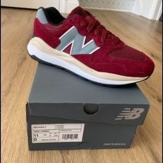 New Balance Men Sneaker Size 11 Classic Red Running Sneakers, Red Low-top Sneakers With Ortholite Insole, Red New Balance Running Shoes With Branded Insole, New Balance Red Lace-up Running Shoes, Black Casual Shoes, Shoes New Balance, New Balance Black, Waterproof Hiking Shoes, Black Leather Sneakers