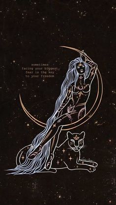 an image of a woman sitting on the moon with a cat under her arm and stars in the background