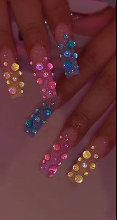 Magic Nail Art, Glass Nail Art, Hair Lifestyle, Bubble Nails, Acrylic Toe Nails, Glass Nail, Drip Nails, Colored Acrylic Nails, Nails Design With Rhinestones