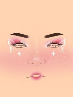 Hada Makeup, Makeup Rosa, Festival Eye Makeup, Circus Makeup, Makeup Filter, Makeup Charts, Makeup Drawing, Makeup Face Charts, Graphic Makeup