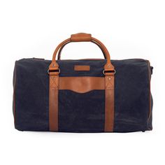 Campaign Waxed Canvas Medium Field Duffle Bag-Bags > Duffle Bag > Waxed Canvas-Hickory-Navy-Mission Mercantile Leather Goods Classic Rectangular Waxed Canvas Travel Bag, Classic Rectangular Duffle Bag With Leather Trim, Classic Coated Canvas Weekender Bag, Classic Waxed Canvas Bag With Leather Backing, Classic Coated Canvas Travel Bag For Everyday, Classic Coated Canvas Bags With Waxed Finish, Classic Coated Canvas Everyday Travel Bag, Classic Rectangular Travel Bag With Waxed Finish, Classic Duffle Bag For Weekend Trips