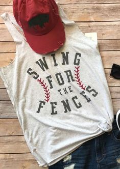 #NewYear #Fairy Season - #Swing Swing For The Fences Tank - AdoreWe.com Cricut Art, Retro Baseball, Baseball Mom Shirts, Cool Tanks, Vinyl Ideas, Sports Mom, Baseball Shirt, Summer Style Casual, Baseball Mom