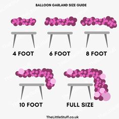 A size guide about balloon decoration Party Balloons Diy, Balloons Galore, Blush Balloons, Deco Ballon, Balloon Garland Diy, Balloon Chain, Gold Confetti Balloons, Balloon Crafts, Rose Gold Balloons