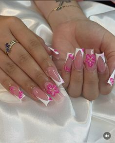 Punk Nails, Summery Nails, Girly Acrylic Nails, Cute Nail, Blush Nails, French Acrylic Nails, Short Square Acrylic Nails, Christmas Nails Acrylic