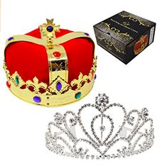 Modern Day Throwback To Prom Party Ideas - 2-pack Kings and Queens Crowns Party Accessories King And Queen Costume, British Themed Parties, Queen Crowns, Queen Halloween Costumes, Queens Crown, British Party, King And Queen Crowns, 9 Birthday, Adult Party Themes