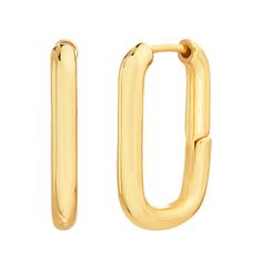 Add a geometric flair to your jewelry collection with these 14k gold over recycled brass Paige Harper rectangular hoop earrings. Add a geometric flair to your jewelry collection with these 14k gold over recycled brass Paige Harper rectangular hoop earrings.  Diameter: 24.5mm Backings: click-it Nickel free Metal: 100% recycled brass Plating: 14k gold Finish: polished Packaging: boxedSUSTAINABILITY FEATURES Contains recycled materials Size: One Size. Color: Multi/None. Gender: unisex. Age Group: a Square Hoop Earrings, Jewelry Earrings Hoops, Office Outfits, Recycled Materials, Gold Finish, Gender Female, Jewelry Collection, Age Group, Gold Tones