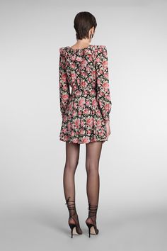 100% Silk Chic Floral Print Mini Dress For Cocktail, Luxury Floral Print Cocktail Dress, Chic Formal Mini Dress With Floral Print, Luxury Spring Dress For Date Night, Luxury Spring Date Night Dress, Versace Shop, Alessandra Rich, Silk Mini Dress, Mini Dress Shop