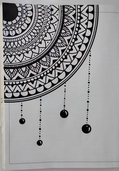 an art work with black and white designs