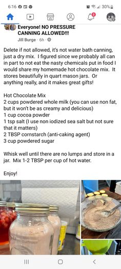 the recipe is displayed in an instagramture with pictures of ingredients and instructions to make it