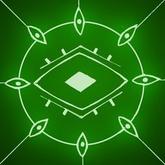 a baseball diamond surrounded by leaves in the shape of a circle on a green background