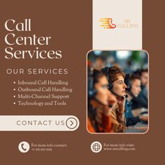 an advertisement for call center services