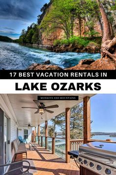 an outdoor hot tub with the words best vacation rentals in lake ozarks