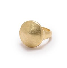 A slender and bold statement piece, this design was inspired from a trip out on the West coast and is meant to emulate the peak of a mountain. Gracefully rising at the center to a gentle point, this ring can have various appearances at different angles. Rounded at the base of the finger the 100% hand-cast brass calmly rises towards the sky creating multiple shades of brass.  This is a one of a kind piece, hand-cast in 100% brass, however if you would prefer it set in a different metal, such as w Contemporary Gold Round Rings, Modern Domed Jewelry, Modern Domed Signet Ring, Modern Brass Ring With Polished Finish, Modern Brass Rings With Polished Finish, Modern Brass Signet Ring With Polished Finish, Modern Brass Signet Ring, Playful Jewelry, Arm Bracelets Upper