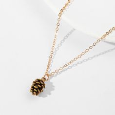 Material: Alloy Style: Simple Pine Cone Pendant, Stud Necklace, Food Necklace, Pinecone Pendant, Pine Nut, Studded Necklace, Ear Stud, Simple Fashion, Necklace Women