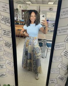 Teacher Outfit 🦋 #naturallife  Follow my shop @itstayloranne__ on the @shop.LTK app to shop this post and get my exclusive app-only content!  #liketkit  @shop.ltk https://liketk.it/4Eskw Rich Teacher Aesthetic, Cool Girl Teacher Outfits, Teacher Maxi Skirt Outfit, Dressy Dinner Outfit Summer, Teacher Friendly Outfits, Preschool Teacher Outfits Black Women, Student Teaching Essentials, Preschool Outfits Teacher, Montessori Teacher Outfits