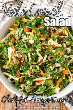 a white bowl filled with salad on top of a wooden table