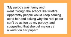 a poem written in black and white with the words'my parroty was funny and went through the school like wildlife apparently people would keep coming up to help asking why they