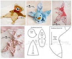 the sewing pattern for this stuffed animal is easy to sew