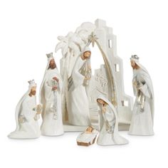 the nativity figurines are all white