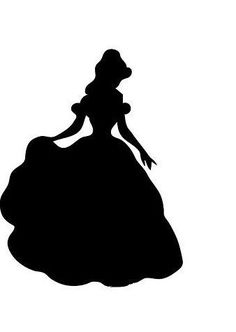 the silhouette of a woman in a ball gown