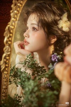 Genshin Sona, Flower Portrait Photography, Pre Debut Photoshoot, Fairytale Photoshoot, Fairy Photoshoot, Studio Photography Poses, Japan Aesthetic