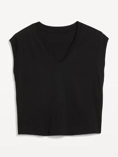 Sleeveless V-Neck Top | Old Navy Casual V-neck Tank Top For Work, Stretch V-neck Vest Top, Versatile V-neck Tank Top For Summer, Stretch V-neck Top For Work, Versatile V-neck Tank Top For Workwear, Casual Fitted V-neck Vest, Black V-neck Summer Vest, Black V-neck Vest For Summer, Versatile Black V-neck Tank Top