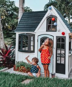 Red, White, and Too Cute! Costco Playhouse, Too Cute To Handle, Diy Playhouse, Pink Palace, California Summer, Playhouse Outdoor, The Perfect Girl