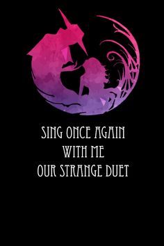 an image of the silhouette of a mermaid with text that reads, sing once again with me our strange diet