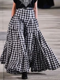 Alexis Mabille, Gingham Fashion, Mode Kimono, 가을 패션, Plaid Skirts, Vintage Skirt, Skirt Outfits