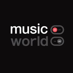 the music world logo is shown on a black background