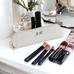 Discover the perfect blend of style and personalisation with our exquisite personalised makeup brush bag. Designed to add a touch of sophistication to your beauty routine, this bag is a statement piece that reflects your unique taste. Crafted from premium vegan leather, our makeup brush bag is not only durable but also a chic accessory for your daily essentials and perfect to keep your brushes organised. From classic neutrals to vibrant hues, choose the shade that resonates with your style and p Personalized Toiletry Bag, Makeup Brush Bag, Make Up Brush, Make Up Bag, Chic Accessories, Beauty Routine, Daily Essentials, Personalize Bag, Personalized Wedding Gifts