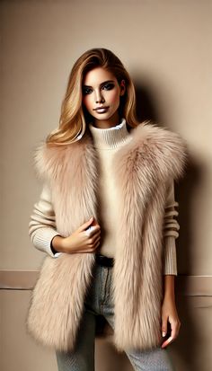 Faux Fur Coats: The Chic Winter Staple You Need This Season Beige Faux Fur Coat, Faux Fur Parka, Faux Fur Cropped Jacket, Faux Fur Coats, Cozy Coats, Longline Coat, Fur Parka, Runway Trends, Print Coat