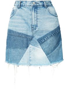 Prps patchwork denim skirt Jeans Recycling, Knee Length Denim Skirt, Skirt Patchwork, Denim Refashion, Patchwork Denim Skirt, Denim Skirts Knee Length, Diy Jeans, Denim Jacket Fashion, Skirt Knee Length