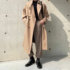 Trench Coat Casual, Trench Coat Outfit, Spring Outfits Men, Trench Coat Men, Long Trench, Long Trench Coat, Mens Fashion Casual Outfits